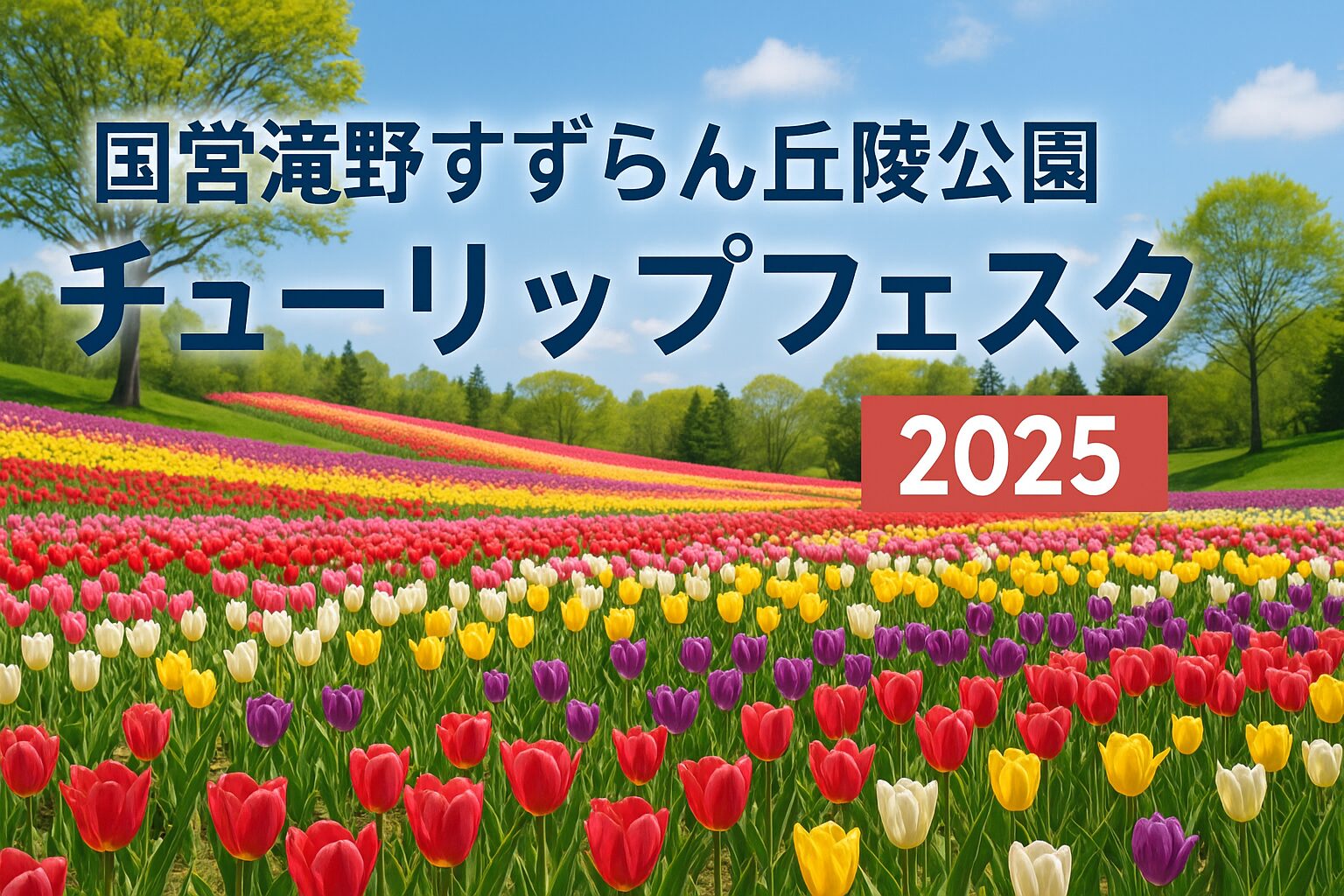 【2025年最新】国営滝野すずらん丘陵公園のチューリップ開花情報！見頃・アクセス・駐車場まとめ