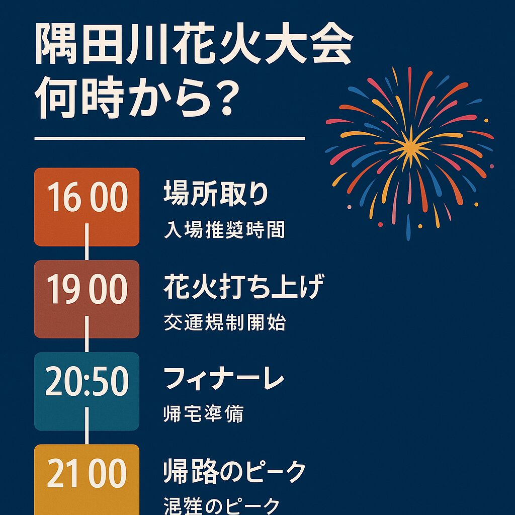 隅田川花火大会2025は何時から？打ち上げ時間と混雑時間を完全解説！