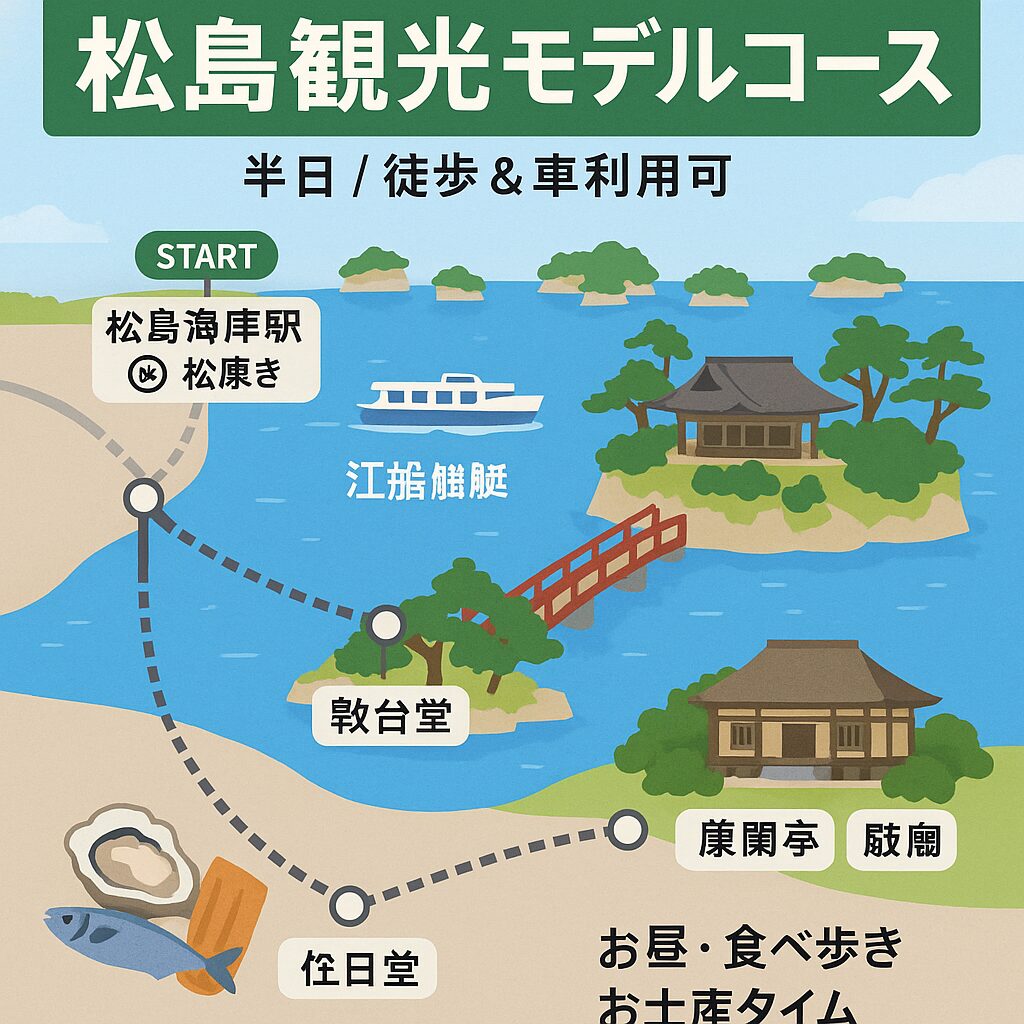 松島観光モデルコース|半日で回れる!徒歩&車で巡る絶景ベストルート紹介
