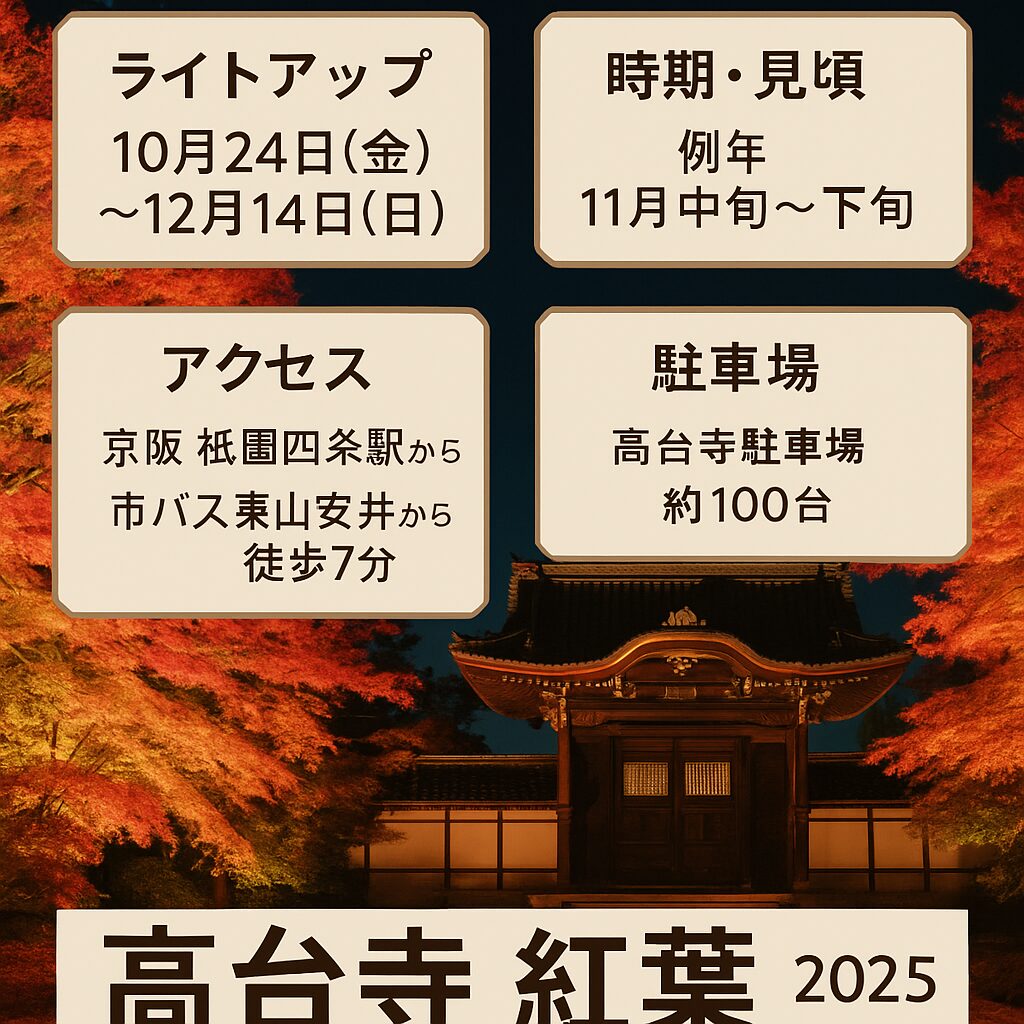 【2025年版】高台寺の紅葉完全ガイド｜見頃・ライトアップ・アクセス・駐車場まで徹底解説！