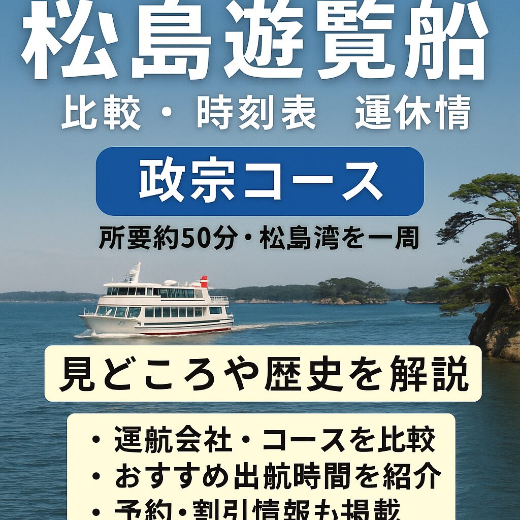 【2025年最新】松島遊覧船の完全ガイド｜政宗コース・時刻表・運休情報も